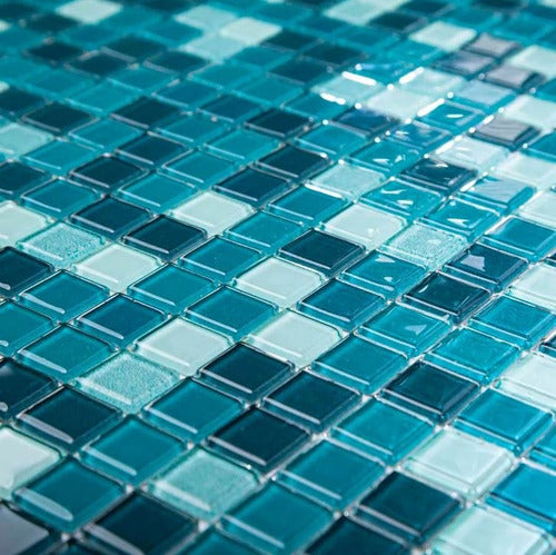 Glass Venetian Art Waterfall Turquoise Pool 28.5 x 28.5 cm 9