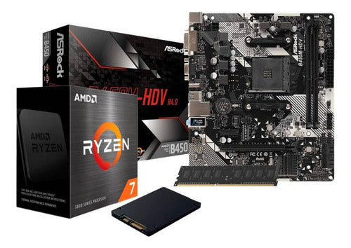 AMD Pc Gamer Ryzen 7 5700G 4GB 480 SSD + 1TB RTX3050 4 RGB 1