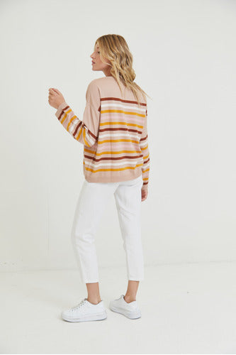 Colorful Striped Round Neck Sweater by Nano #SW2408 18