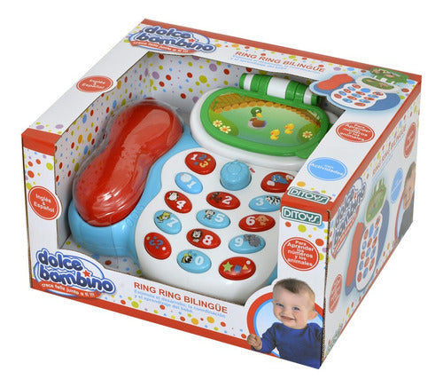 Ditoys Bilingual Ring Ring Telephone Toy for Babies - Dolce Bambino 1