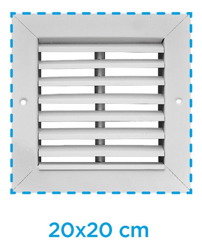 Rejilla Ventilacion Baño 15x15 Acero Inox Exterior 20x20 Bca 1