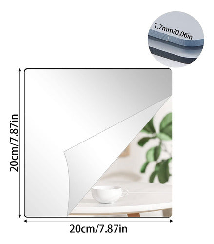 Darenyi Self-Adhesive Acrylic Mirror Tiles - 20cm x 25cm - 6 Pack 1