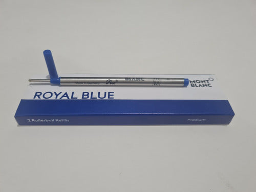 Kit De 2 Refil Tinta Carga Azul Caneta Mont Blanc Rollerball 2