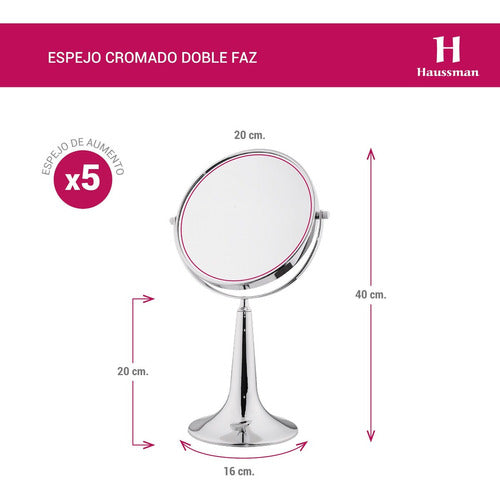Makeup Mirror x5 Magnification Double Sided Base 20cm VIP 2
