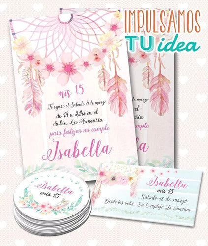 Impulsamos tu Idea: Invitación 15 Atrapasueños, Tarjeta Con Atrapasueños 1