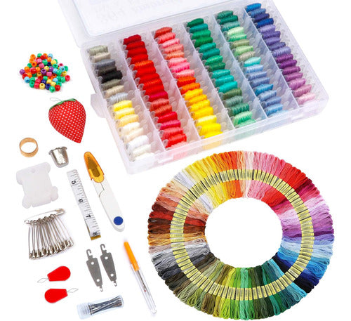 Kit De Hilos De Bordado Con 200 Colores Y Herramientas 0