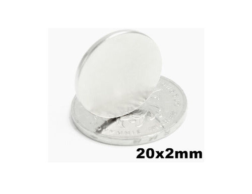 Imã De Neodímio Disco 20mm X 2mm * 10 Peças * 20x2 Mm 3