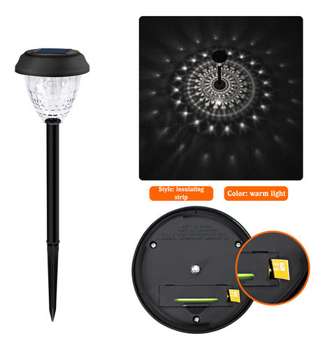 Luminária De Chão Decorativa Solar Para Pátio Led Garden Lig 3