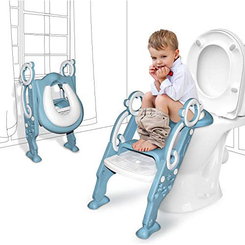 Niño Del Asiento Del Inodoro Growthpic Con Escalera De Heces 0