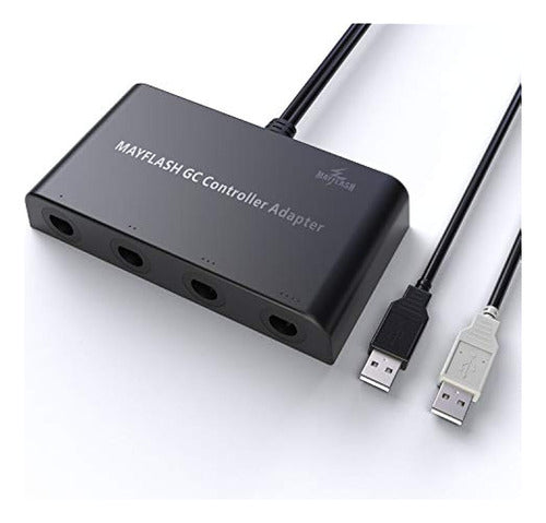 Mayflash GameCube Controller Adapter for Wii U, PC USB & Switch, 4 Ports 0