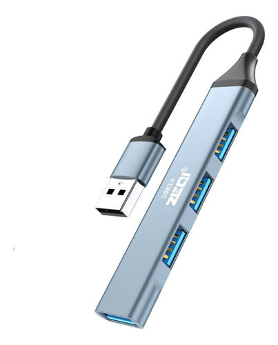 Zeqi Multiplicador De Puertos (USB Macho 4 Puertos USB 3.0) 0