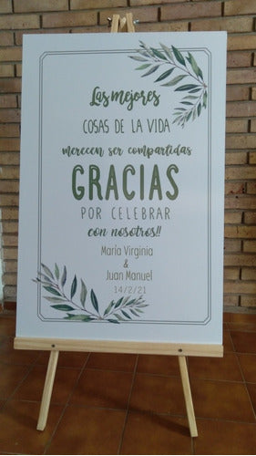 Wooden Wedding Sign 100x70 cm with Easel Included 13