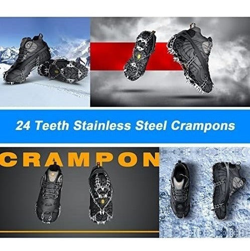 Wirezoll Crampones Para Botas De Nieve, 24 Puntas. Talla L - Negro 4