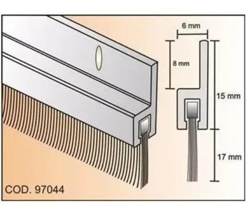 ZH Door Brush Trim 80cm Brown Aluminum 1