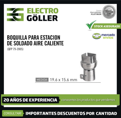 Boquillas Estacion Soldado Smd Aire Caliente Qfp 15.6x19.6 1