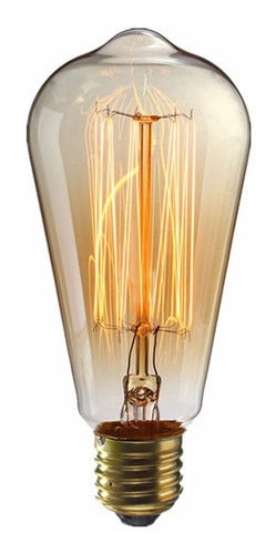 F Antique Vintage Carbon Filament ST64 Bulb 0