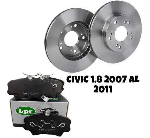 Front Disc Brake Kit And Pads LPR Honda Civic LXS 1.8 3