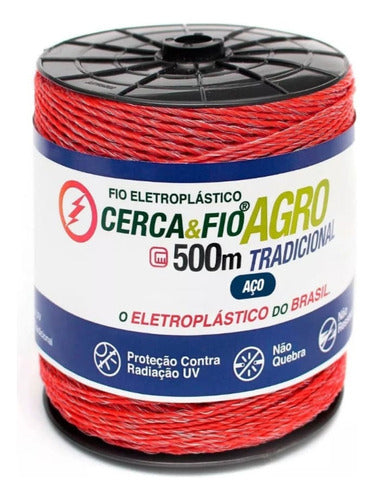 Fio Eletroplastico 500m Cerca Eletrica Rural Com 2 Rl 1