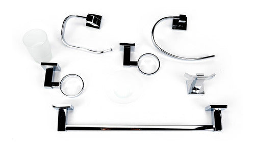 Gloa Bathroom Set 6 Pieces Chrome Finish Loto Line 1