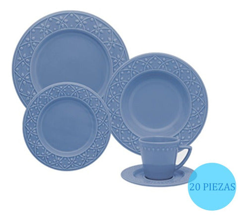 Oxford Set Juego De Vajilla Porcelana Mendi X 20 Piezas 1