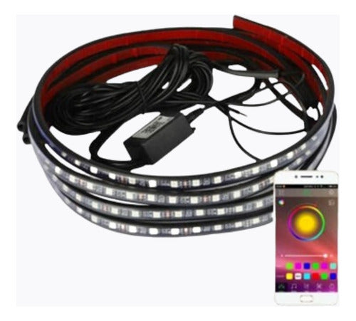 4 Tira Led 5050 Ap Rgb Audioritmica Exterior 72 Led 120cm Bt 0