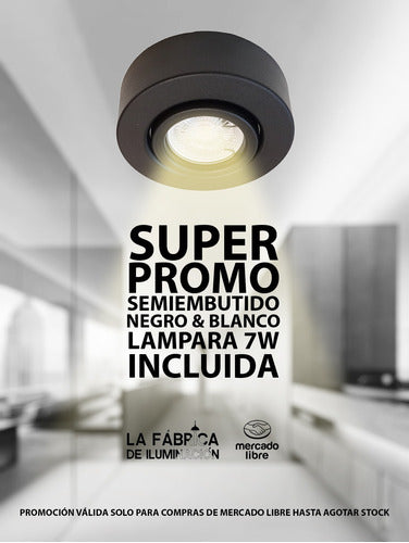 La Fábrica Semi Embutido Redondo Blanco Con Dicro Led Completo Lf 1