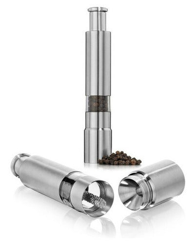 Pepper Grinder Piston Pepper Mill Stainless Steel 15 cm 2