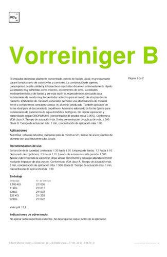 Koch Chemie Vb Vorreiniger B 33 Kgrs 1