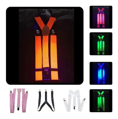 Fluorescent Glow-in-the-Dark Suspenders with UV Light - Party Costume Accessory 5