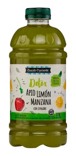 Cuarto Creciente Detox Juice: Apple, Lemon & Celery Flavored - 1L x 6 1