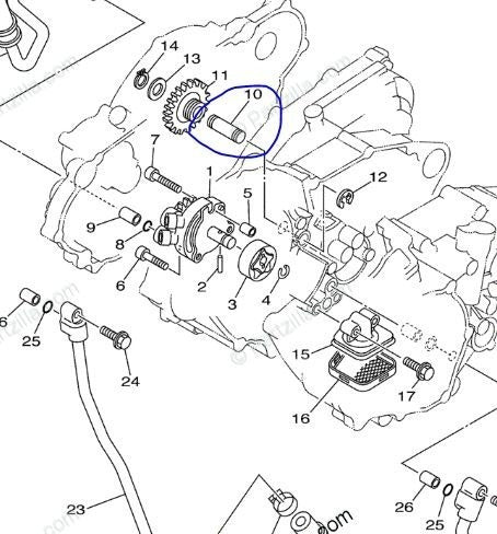 Yamaha Perno Engranaje Bomba Aceite Yzf 400 Yzf 250 Original 1