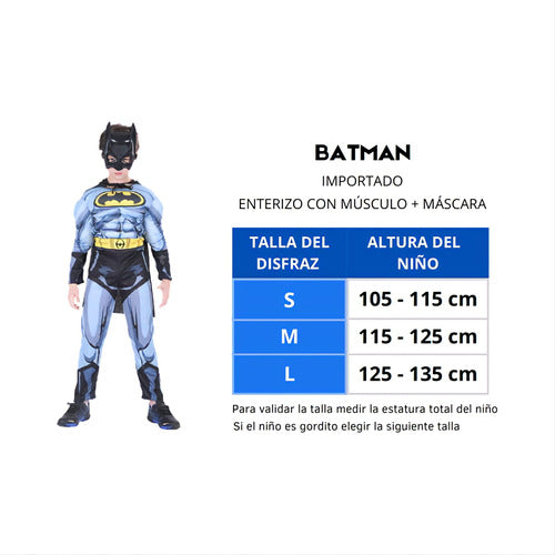 Disfraz Niños Superhéroe Figura Acción Batman + Careta 1