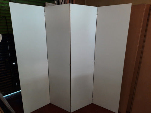 White Melamine Folding Room Divider - Price for 4 Panels 2