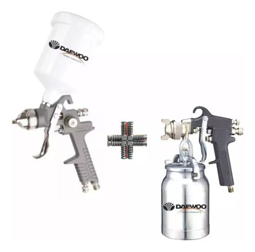 Combo Daewoo DW9U + DW8A Paint Spray Gun Set 0