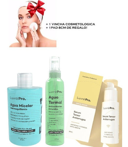 Kit Limpieza + Tensor Facial Luvre Serum + Locion + Micelar 0