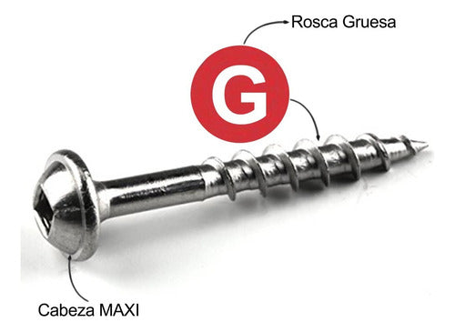 Tornillos Para Sistema Kreg 38mm Rosca Gruesa Caja 100u Maxi 3