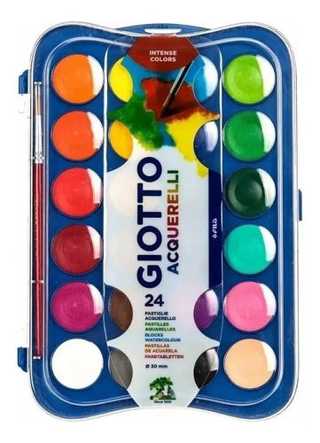 Giotto Watercolor Set 24 Colors + Brush Rayuela Intensos 0