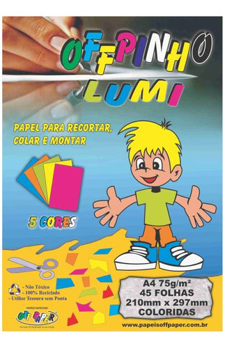 Bloco Criativo A4 Lumi 45 Folhas 75gr 5 Cores Offpaper 0