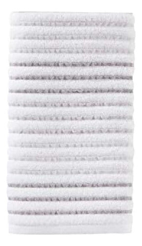 Skl Home By Saturday Knight Hand Towels - 2 Piece Tie Dye Stripe Set in Gray 1