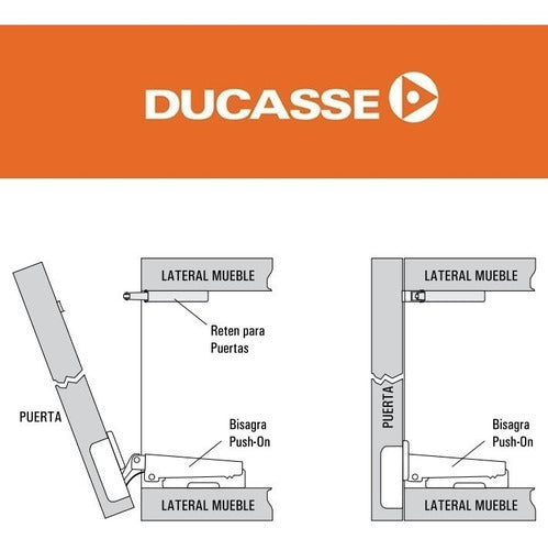 Ducasse Push On Codo 18 Kitchen Cabinet Door Hinge X 10 Un 2