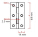 5005 Bisagra Libro 63 Mm De Largo 5005 Mueble X 24 Unidades 1