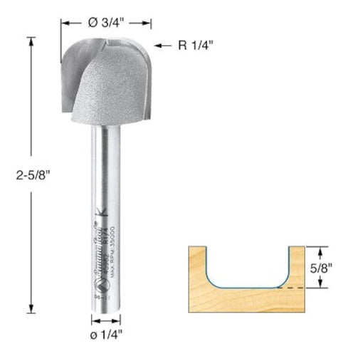 Amana Tool 45982 Tazón y Bandeja CNC 2Flute Taladro Con Punta 1