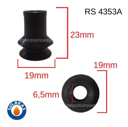 Ventosa Pneumática Alt 23mm Diâm Aba 19mm Furo 6,5mm X12un 1