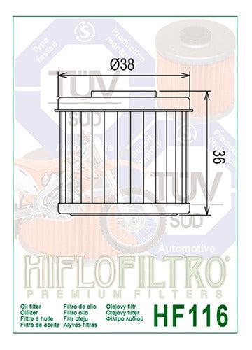 Filtro Aceite Honda Crf 250 R 04 19 Hiflofiltro Hf116 Ryd 1