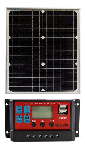 SolarLine 12v Battery Charger with 20w Solar Panel and Regulator 0