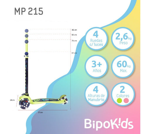 Bipo Monopatín 3 Ruedas Reforzado Infantil Quepeños 5