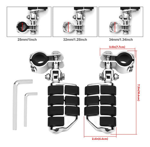 Estribos De Motocicleta King Showden, Reposapiés, Aluminio 3