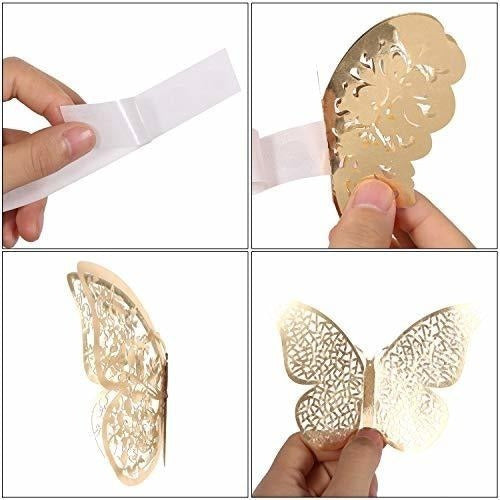 Bememo 72 Pieces 3D Butterfly Wall Stickers 4