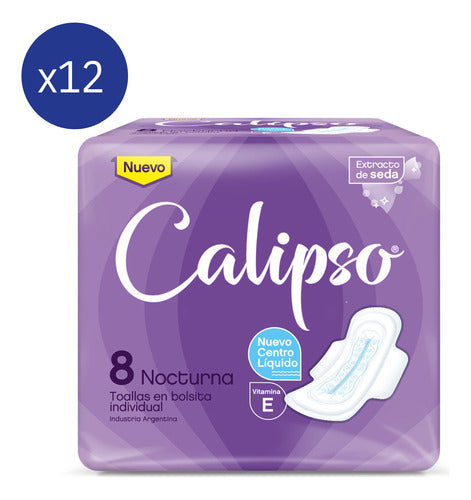Calipso Plus Nocturnal Feminine Towels with Gel Pack of 12 Units 0