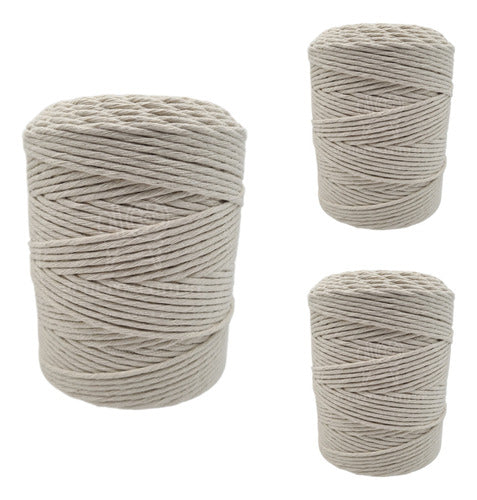 Cengi SA Pack X 3 Hilo Algodón Macramé 18h 3 Mm X 300 Mts Aprox. C/u 0